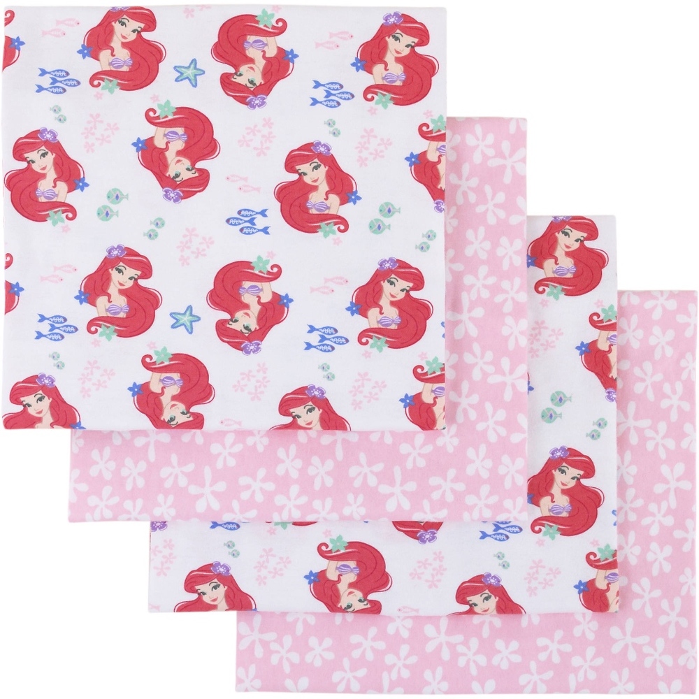 Ariel Ocean Beauty 4pk Flannel (Receiving) Blanket